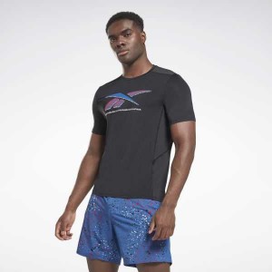 Black Reebok ACTIVCHILL Graphic Athlete T-Shirt | VQY-271549