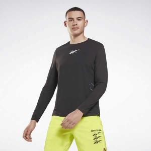 Black Reebok Activchill+DreamBlend Long Sleeve Shirt | MLS-593147