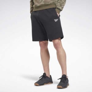 Black Reebok Identity Fleece Shorts | YBC-872940