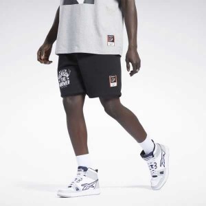 Black Reebok Iverson Basketball Fleece Shorts | JNH-823917