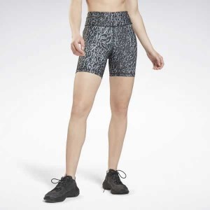 Black Reebok Lux Bold Legging Shorts | JBI-610275