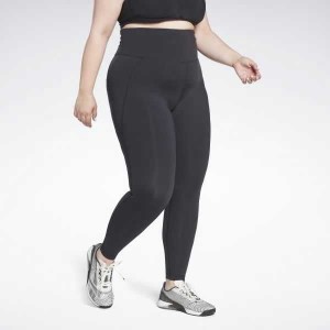 Black Reebok Lux High-Waisted Tights | ZWE-065391