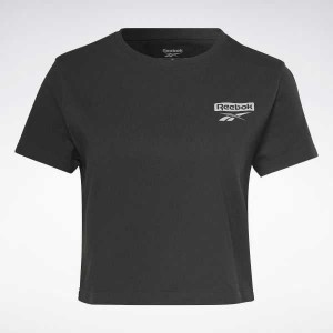 Black Reebok Training Essentials Graphic T-Shirt | XMQ-762503