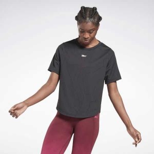 Black Reebok United By Fitness Perforated T-Shirt | TEW-795248