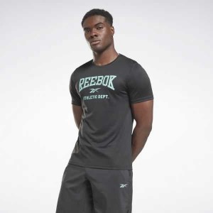 Black Reebok Workout Ready Graphic T-Shirt | CQY-485270