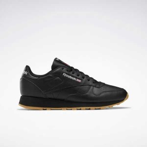 Black / Grey Reebok Classic Leather Shoes | GIV-675029