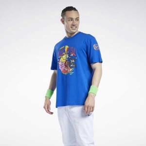 Blue Reebok Power Rangers T-Shirt | PJK-915847