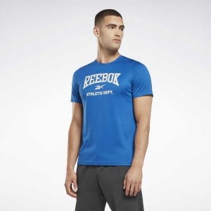 Blue Reebok Workout Ready Graphic T-Shirt | REQ-083912