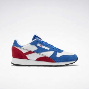 Blue / Red / White Reebok Classic Leather Make It Yours Shoes | MQR-863517