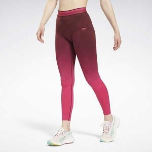 Burgundy / Pink Reebok United By Fitness Seamless High Rise Leggings | IMX-731285