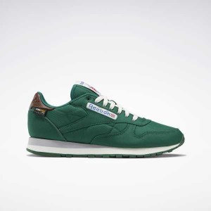 Dark Green / Brown Reebok Classic Leather Shoes | FOV-367210
