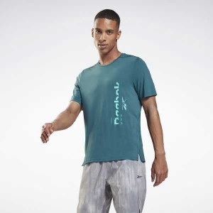 Deep Green Reebok ACTIVCHILL Graphic Move T-Shirt | ITY-653718