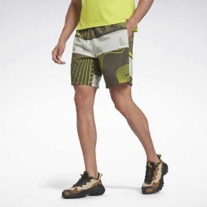Green Reebok Austin Allover Print Shorts | KEU-061589