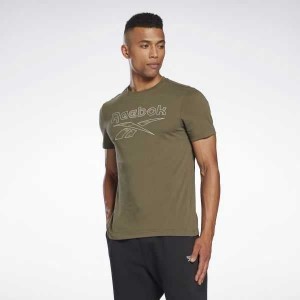 Green Reebok Identity Big Logo T-Shirt | OLE-617385