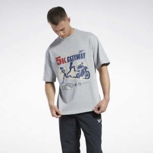 Grey Reebok Jurassic World T-Shirt | BWY-809451