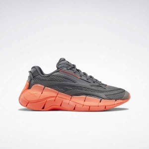 Grey / Grey / Orange Reebok Zig Kinetica 2.5 Shoes | RZN-325079