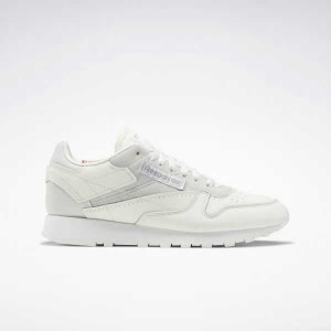 Grey / White Reebok Classic Leather Make It Yours Shoes | OPI-509423