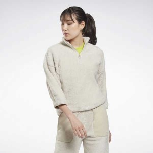 Multicolor Reebok MYT Cozy Fleece Quarter-Zip Sweatshirt | RDI-694708