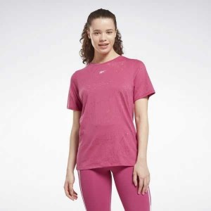 Pink Reebok Burnout T-Shirt | GIK-549017