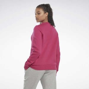 Pink Reebok Identity Logo Fleece Crew Sweatshirt | RZC-147205