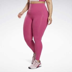 Pink Reebok Lux High-Waisted Tights | KWZ-765843