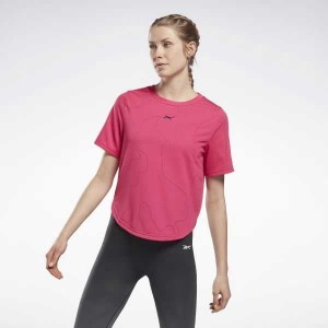 Pink Reebok United By Fitness Perforated T-Shirt | YXB-517834