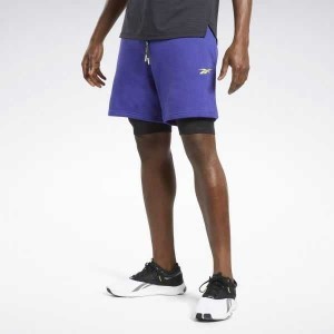 Purple Reebok Les Mills 2-in-1 Shorts | INM-764283