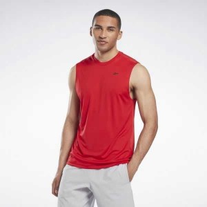 Red Reebok Workout Ready Sleeveless Tech T-Shirt | KNJ-845679