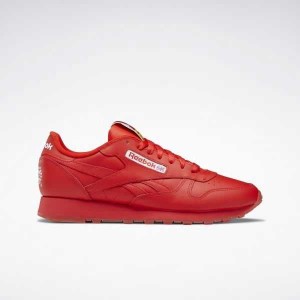 Red / Red / Red Reebok Popsicle Classic Leather Shoes | FKY-751839