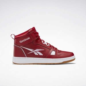Red / Red / White Reebok Resonator Mid Basketball Shoes | YVL-219436