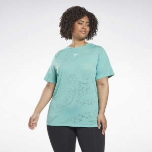 Turquoise Reebok Burnout T-Shirt | ZMN-625871