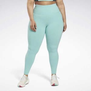 Turquoise Reebok Lux High-Waisted Tights | ZOK-740836