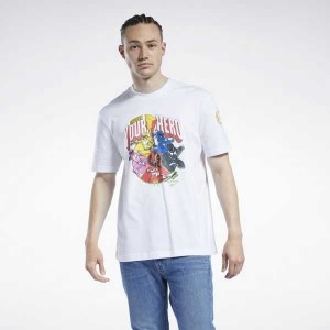 White Reebok Power Rangers T-Shirt | NPL-537048