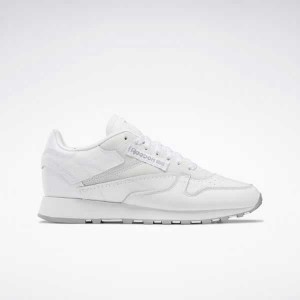 White / Grey Reebok Classic Leather Make It Yours Shoes | YZL-085231