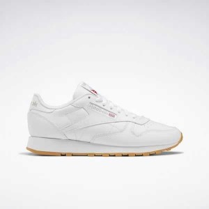 White / Grey Reebok Classic Leather Shoes | KCP-571308