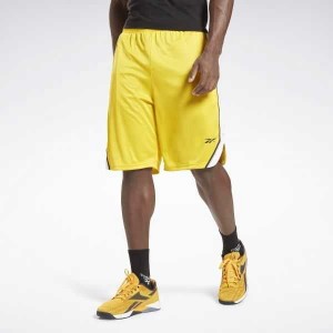 Yellow Reebok Workout Ready Mesh Shorts | LAJ-471620