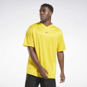 Yellow Reebok Workout Ready Mesh T-Shirt | DGL-254867
