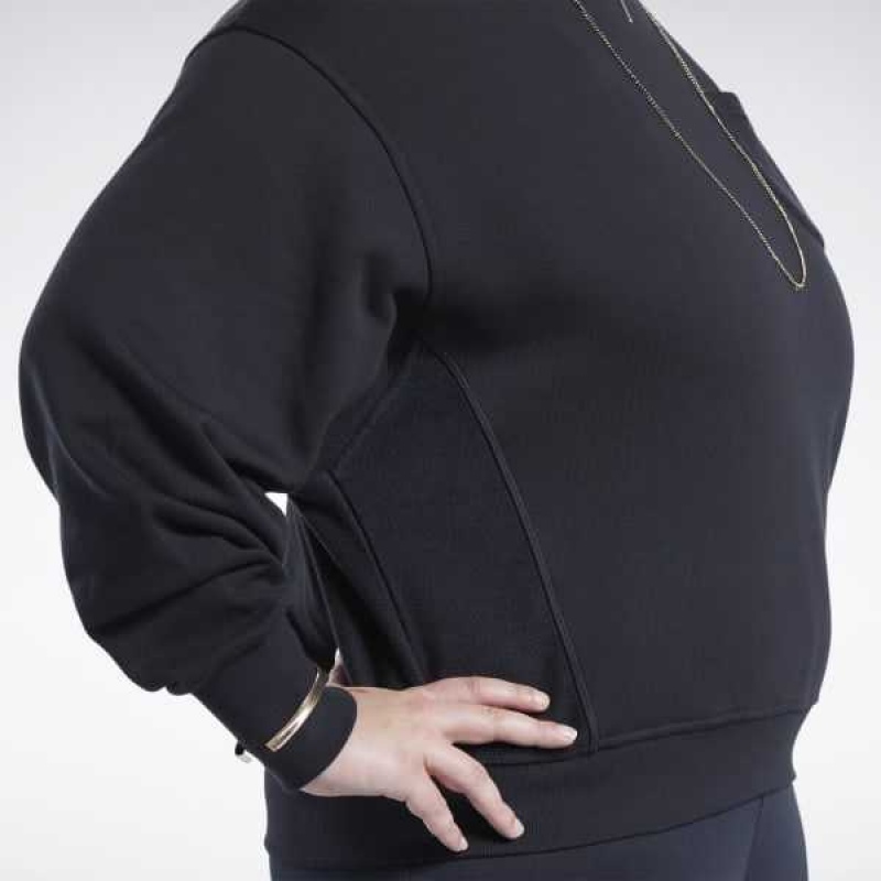 Black Reebok Classics Cotton French Terry Sweatshirt | AGI-139278