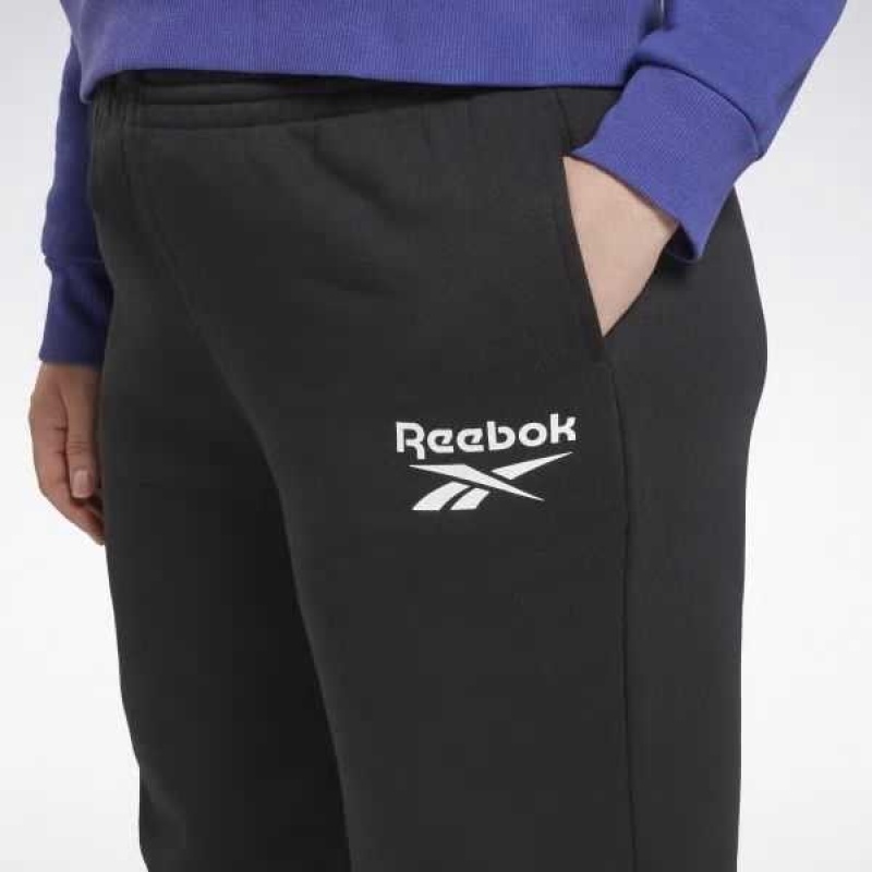 Black Reebok Identity Logo Fleece Joggers | CXQ-672308