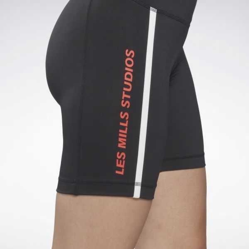 Black Reebok Les Mills Bike Shorts | BQC-497362