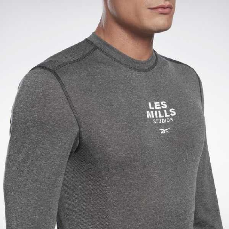 Black Reebok Les Mills Myoknit Long Sleeve T-Shirt | SZN-340562