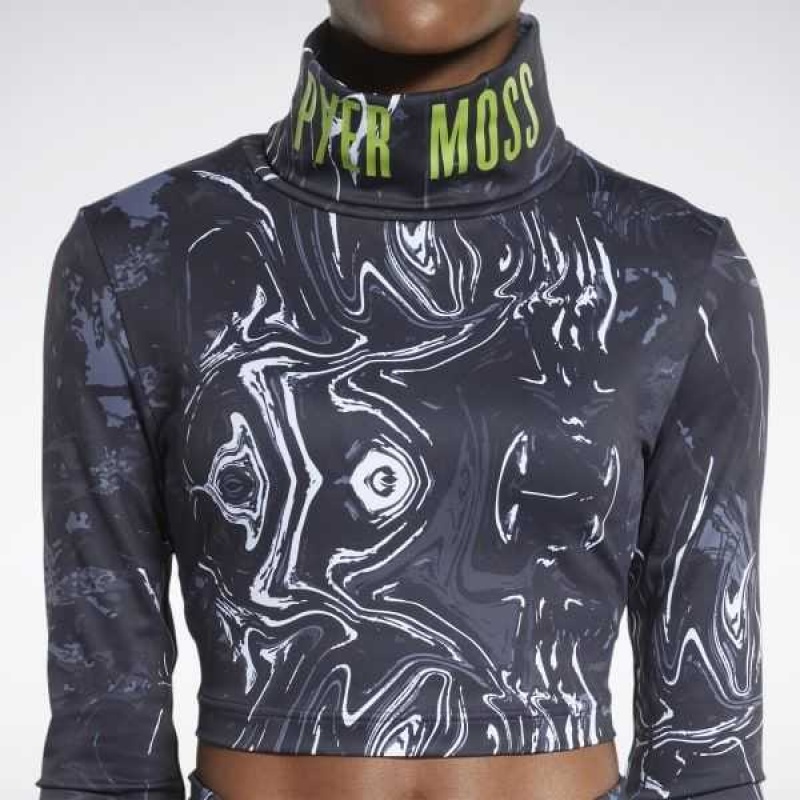 Black Reebok Pyer Moss Long Sleeve T-Shirt | FLB-096842