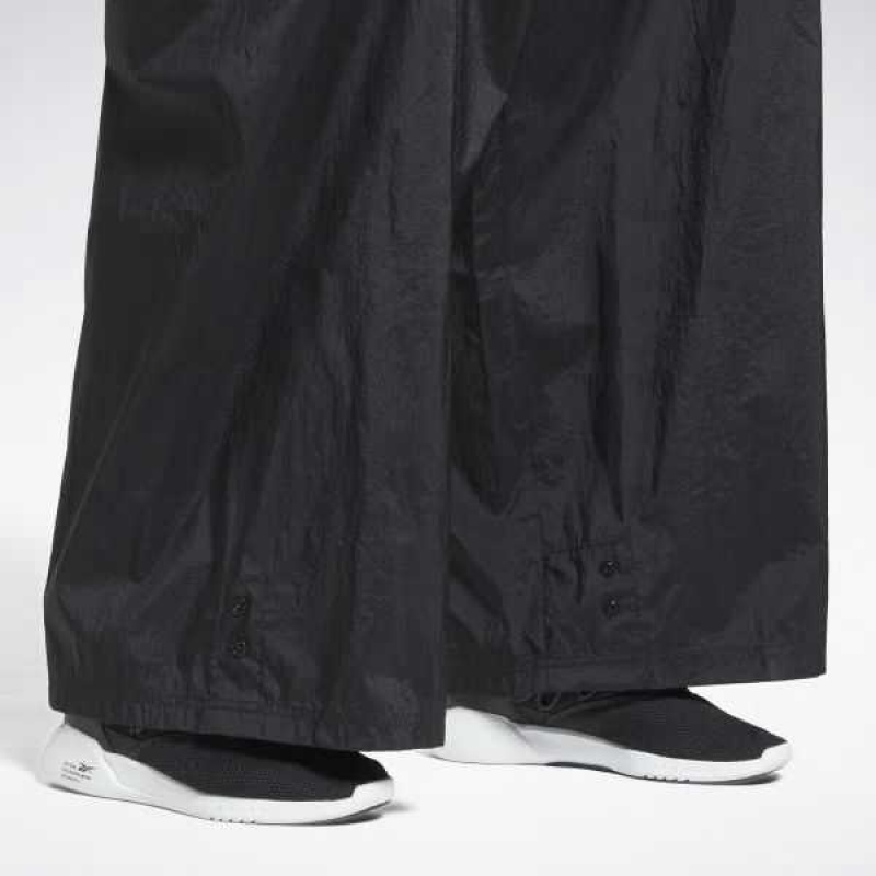 Black Reebok Studio Shiny Woven Pants | BXV-316279