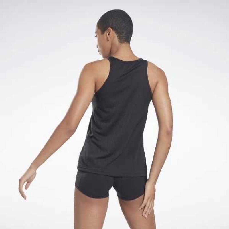 Black Reebok United By Fitness Perforated Tank Top | NFT-305248