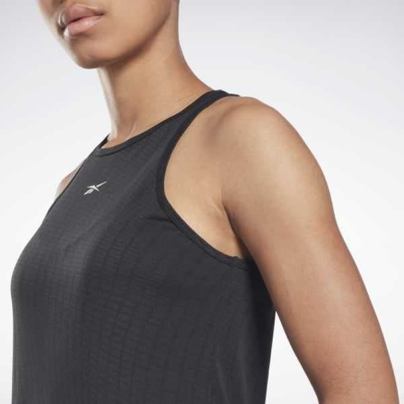 Black Reebok United By Fitness Perforated Tank Top | NFT-305248