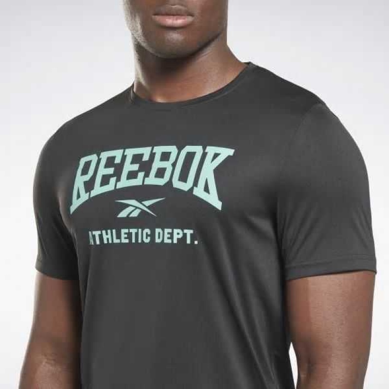 Black Reebok Workout Ready Graphic T-Shirt | CQY-485270