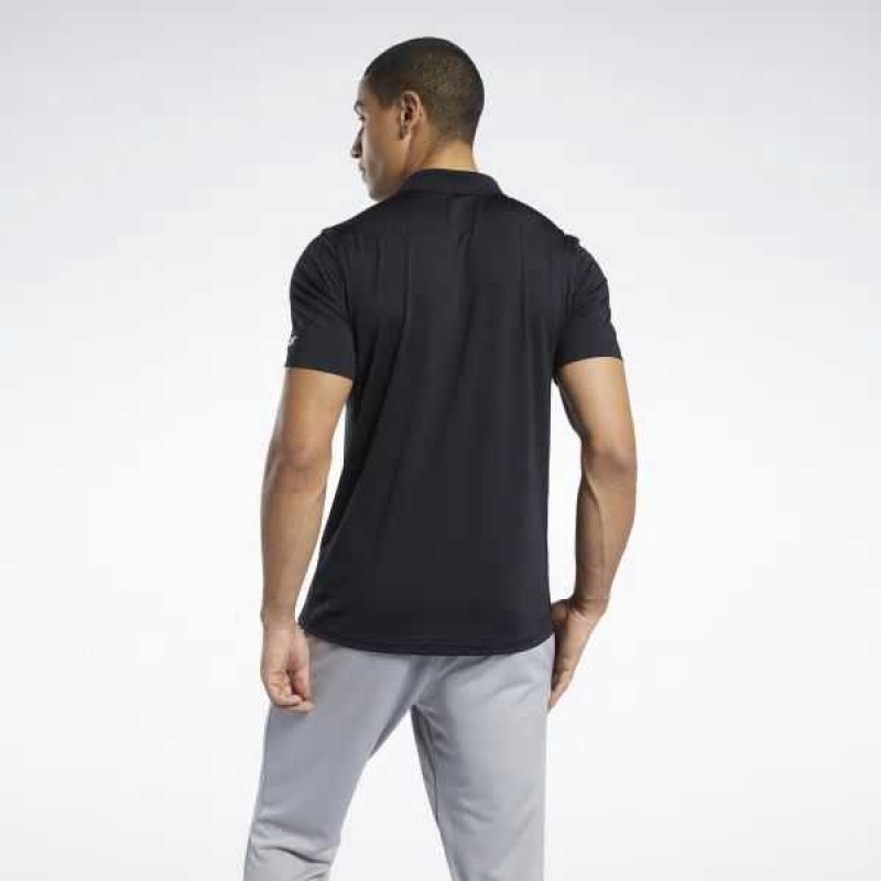 Black Reebok Workout Ready Polo Shirt | UVJ-685724