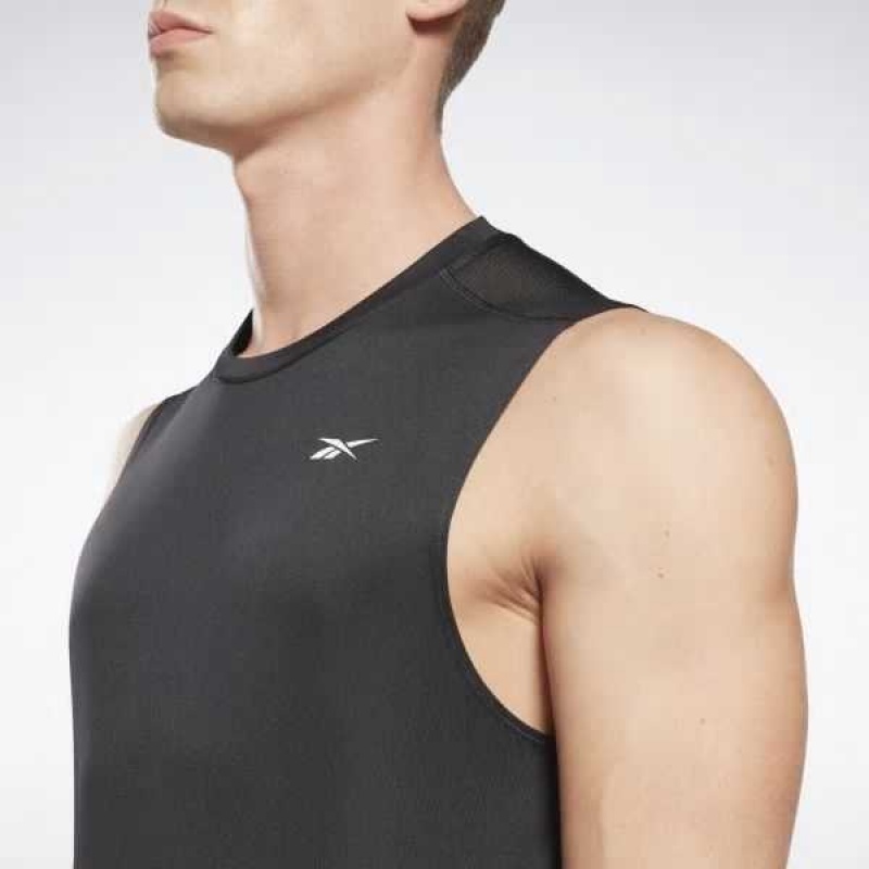 Black Reebok Workout Ready Sleeveless Tech T-Shirt | AHU-609327