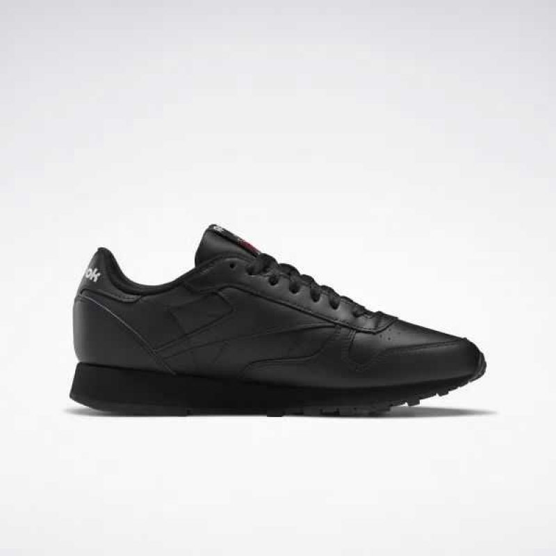 Black / Black / Grey Reebok Classic Leather Shoes | LHP-653279