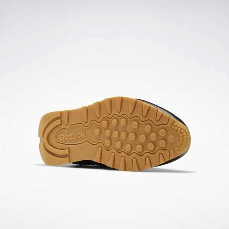 Black / Grey Reebok Classic Leather Shoes | WJB-245981